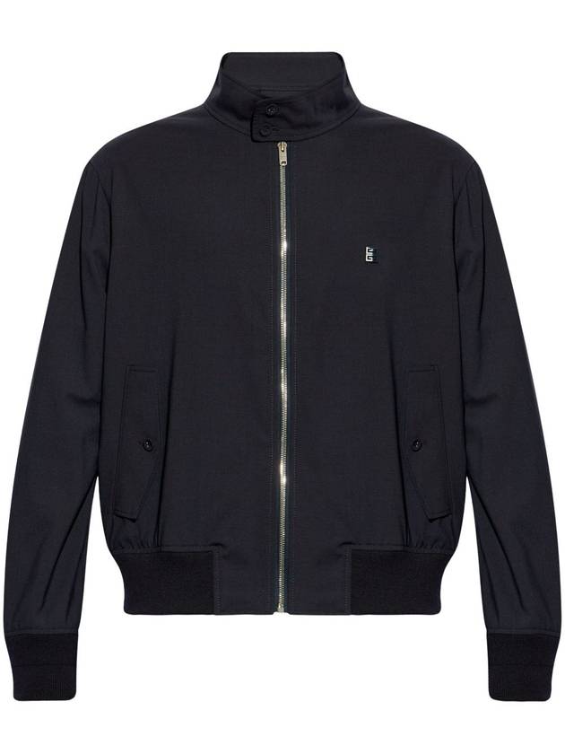 4G Detail Wool Poplin Harrington Zip-Up Jacket Night Blue Navy - GIVENCHY - BALAAN 2