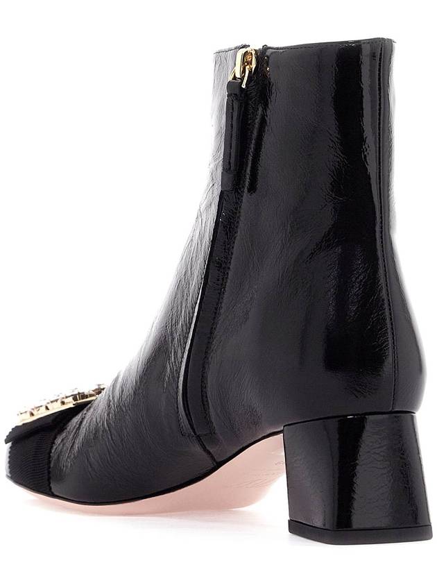 Très Vivier Crystal Buckle Middle Boots Black - ROGER VIVIER - BALAAN 4