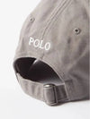 Logo Embroidered Panel Cotton Twill Gray Baseball Cap - POLO RALPH LAUREN - BALAAN 3