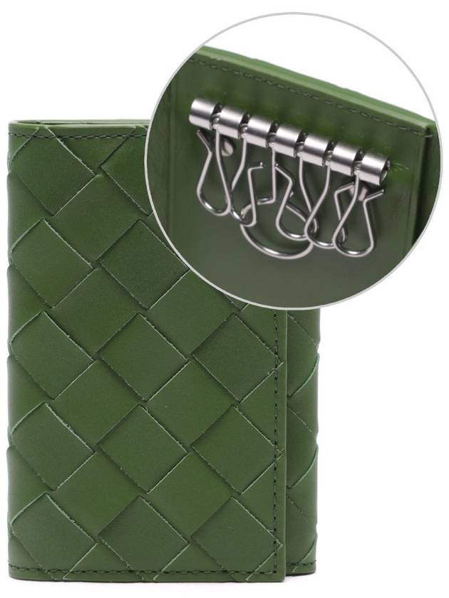 Men's Intrecciato Key Holder Green - BOTTEGA VENETA - BALAAN 3