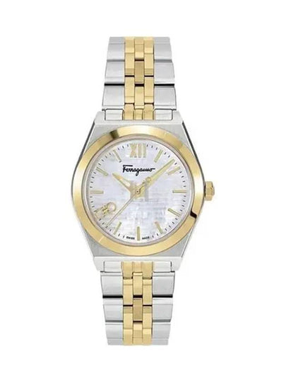 Women's Vega 28MM Quartz Metal Watch Silver Gold - SALVATORE FERRAGAMO - BALAAN 2