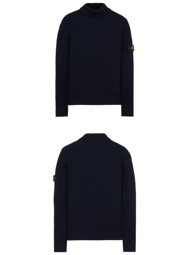 Wappen Patch Wool Turtleneck  Navy - STONE ISLAND - BALAAN 6