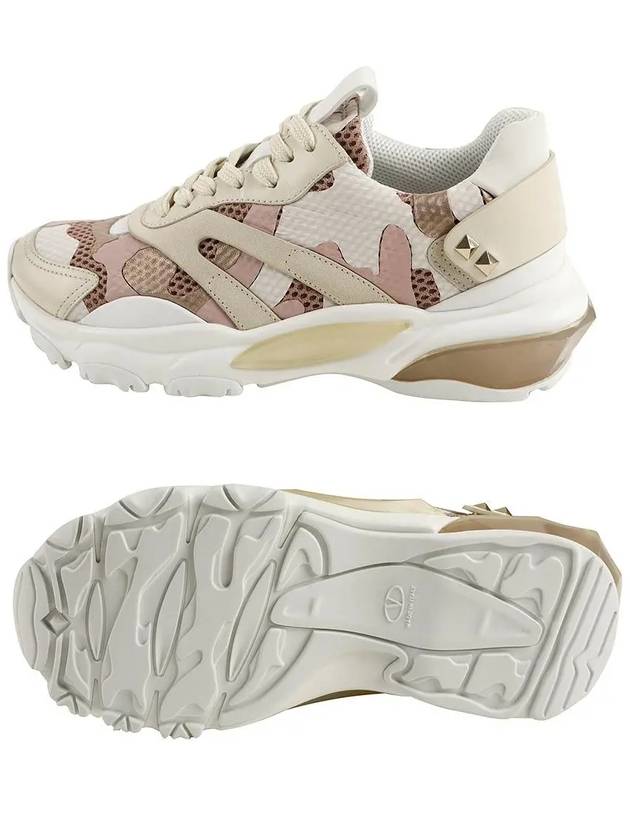 Camouflage Bounce Low-Top Sneakers White Pink - VALENTINO - BALAAN 7