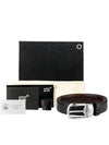 Horseshoe Buckle Reversible Leather Belt Black Brown - MONTBLANC - BALAAN 9