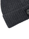 Logo Patch Rip Wool Beanie Grey - STONE ISLAND - BALAAN 9