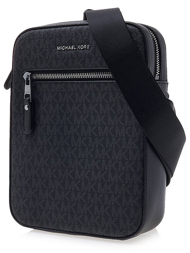 Logo Monogram Leather Messenger Bag Black - MICHAEL KORS - BALAAN 3