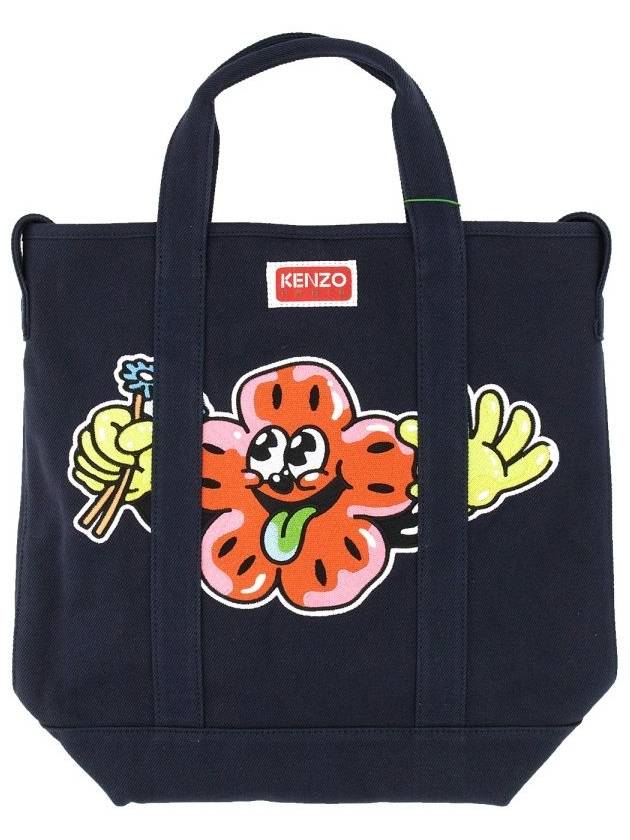 Boke Boy Strap Tote Bag Navy Blue - KENZO - BALAAN 4