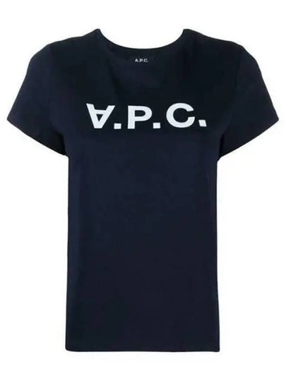 VPC Logo Organic Cotton Short Sleeve T-Shirt Navy - A.P.C. - BALAAN 2