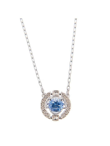 Una Crystal Round Cut Necklace Blue Silver - SWAROVSKI - BALAAN 1