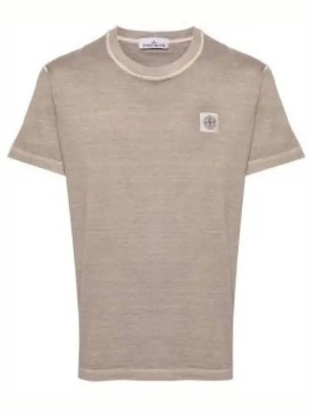 Organic Cotton Short Sleeve T-Shirt Beige - STONE ISLAND - BALAAN 2