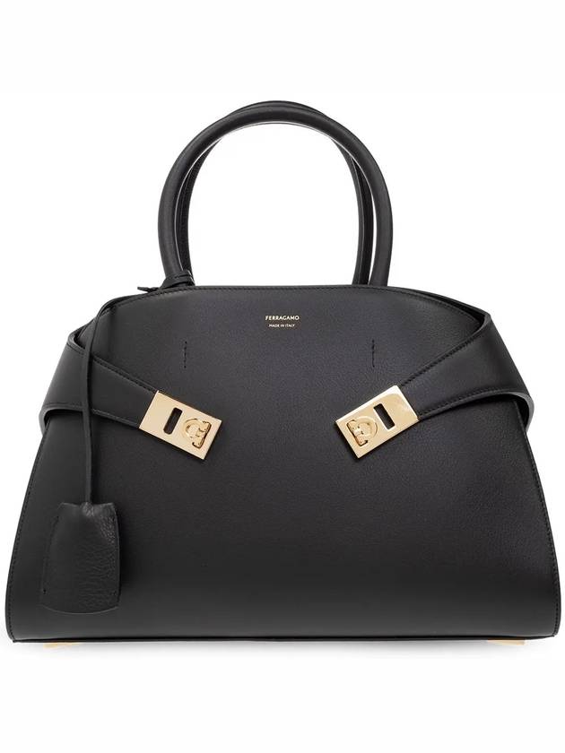 Hug Small Tote Bag Black - SALVATORE FERRAGAMO - BALAAN 3