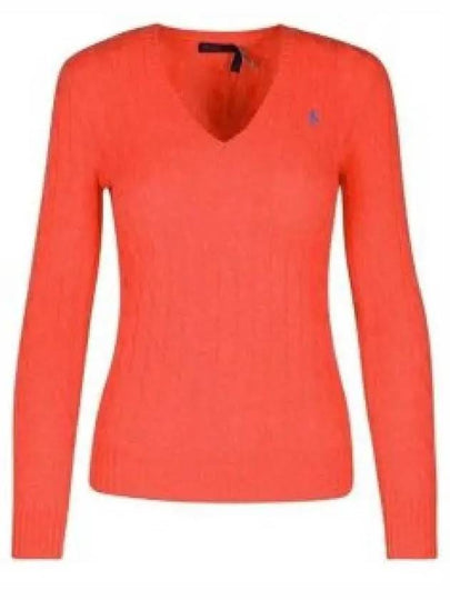 Kimberly Embroidered Pony Logo Cable Knit Top Coral - POLO RALPH LAUREN - BALAAN 2