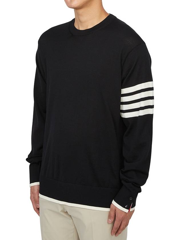 4-Bar Knit Top Black - THOM BROWNE - BALAAN 3