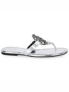 Women's Miller Flip Flops Silver - TORY BURCH - BALAAN.