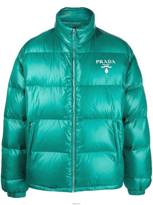 Re-Nylon Padded Down Jacket Green - PRADA - BALAAN 2