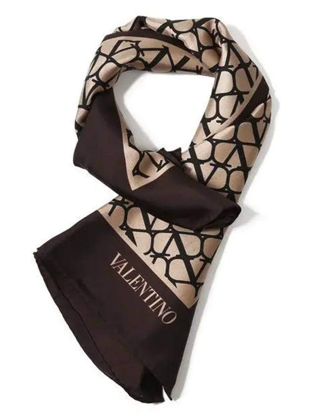 Iconographe Silk Scarf Brown - VALENTINO - BALAAN 2