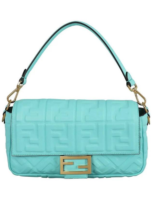 Baguette Nappa Leather Shoulder Bag Light Blue - FENDI - BALAAN 2