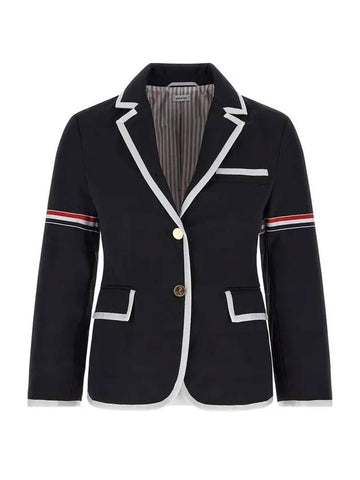 Women's Single Breasted Quilted Sports Jacket Navy - THOM BROWNE - BALAAN 1