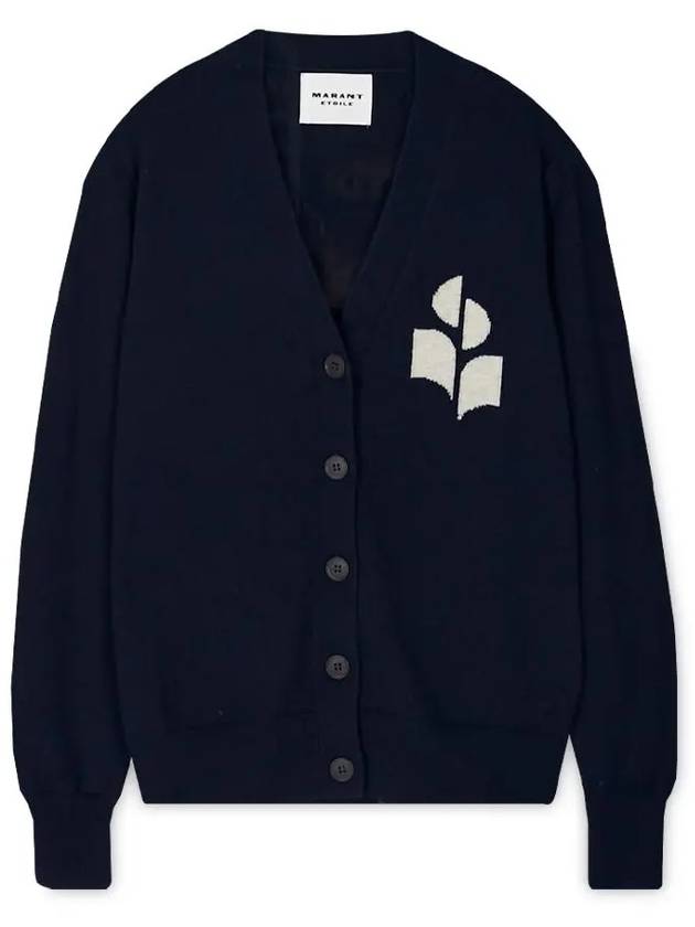 Women's Karin Logo Midnight Cardigan CA0008FA A1X05E 30MI - ISABEL MARANT - BALAAN 3