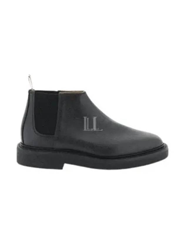 Pebble Crepe Sole Mid Top Grain Leather Chelsea Boots Black - THOM BROWNE - BALAAN 2