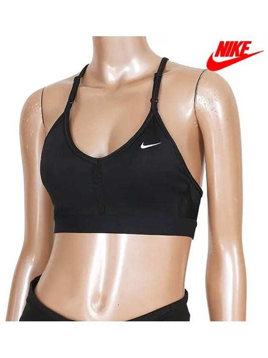 Dri-Fit Indie V-Neck Sports Bra Black - NIKE - BALAAN 2