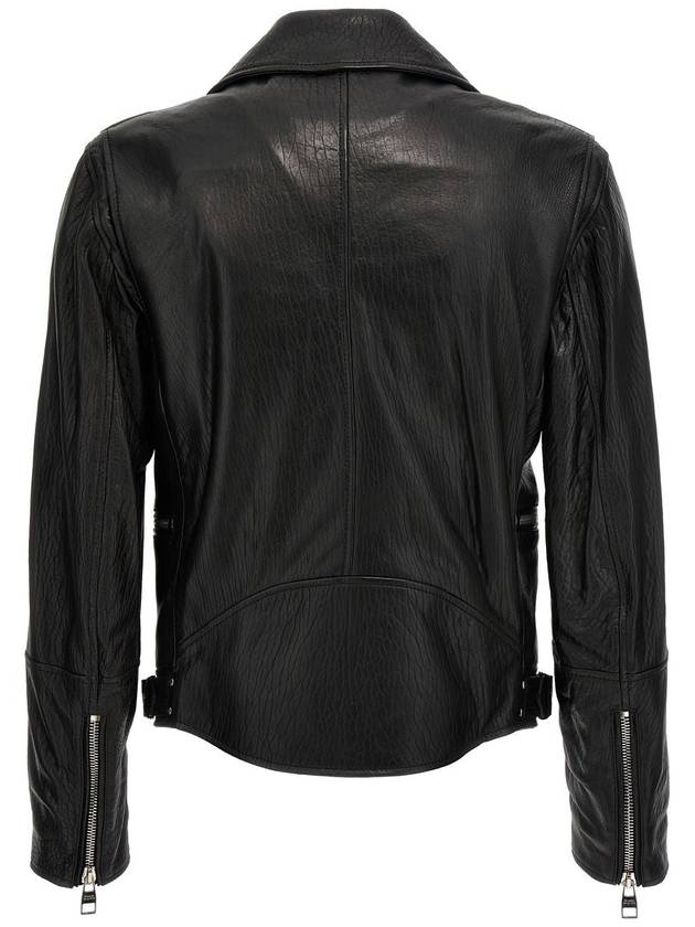 Classic Leather Biker Jacket Black - ALEXANDER MCQUEEN - BALAAN 3