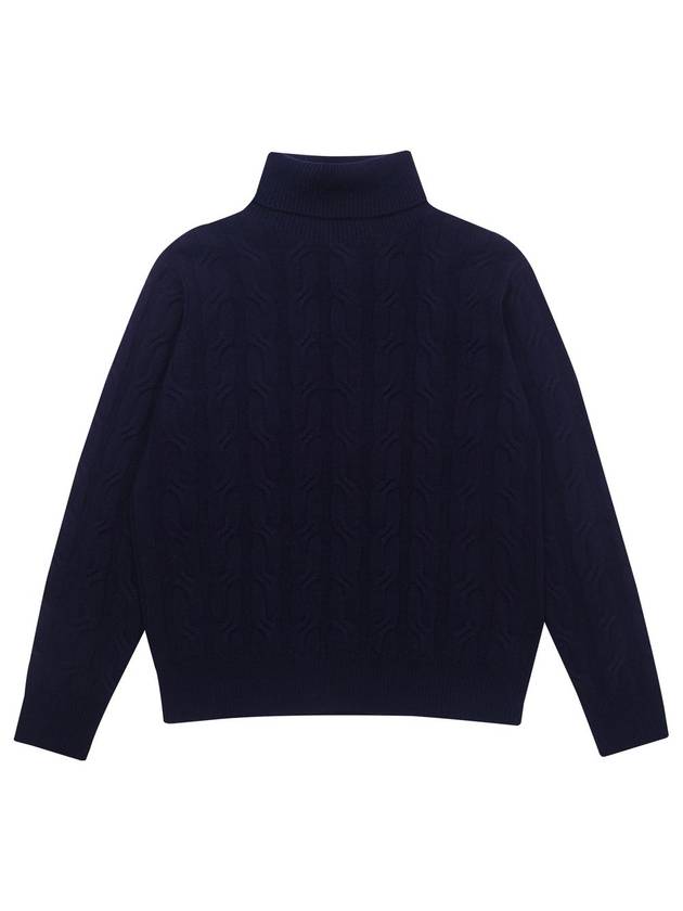 Men's Turtle Cable Sweater Navy SW22ISW01NV - SOLEW - BALAAN 1