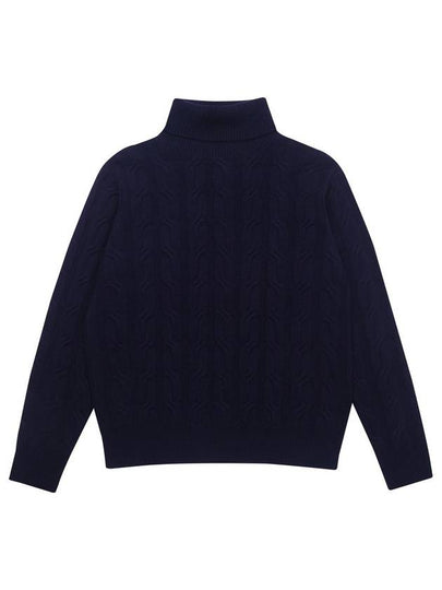 Cable Turtleneck Navy - SOLEW - BALAAN 2