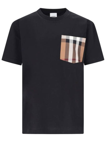 Carrick Check Print Crew Neck Long Sleeve T-Shirt Black - BURBERRY - BALAAN 2