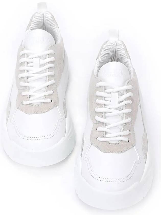 Gum Boy Leather Suede Low Top Sneakers White - VALENTINO - BALAAN 3