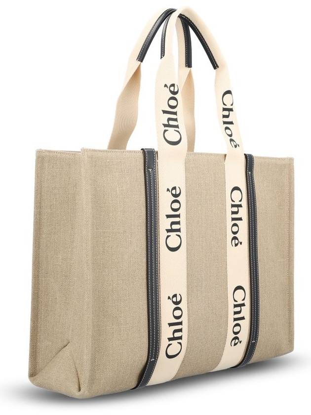 Woody Large Tote Bag Black Beige - CHLOE - BALAAN 4