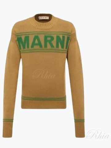 Men s Knitwear Knit Logo Yellow GCMG0293Q0 - MARNI - BALAAN 1