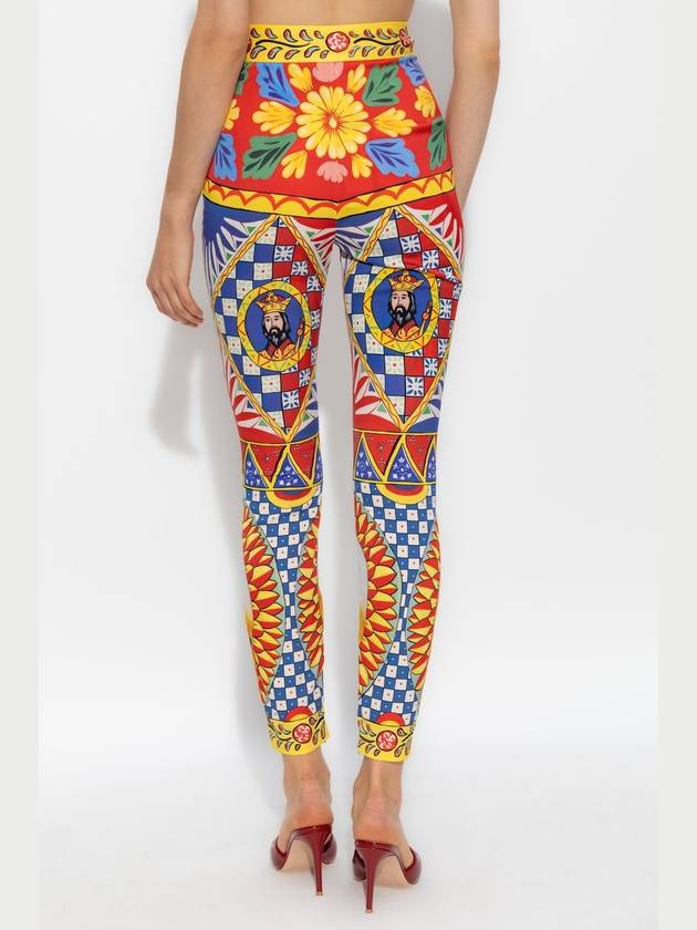 Dolce & Gabbana Silk Trousers With Carretto Pattern, Women's, Multicolour - DOLCE&GABBANA - BALAAN 4