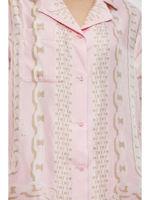 Versace Silk Shirt With Versace Treasure Print, Women's, Pink - VERSACE - BALAAN 5