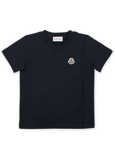 Kids Waffen Patch Round Neck Short Sleeve Navy 8C00027 83907 742 - MONCLER - BALAAN 1