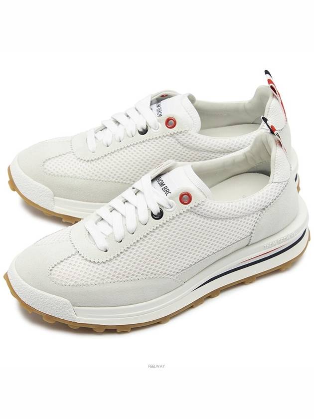 Thom Women Browne Nylon Tech Runner Low Top Sneakers Grey White - THOM BROWNE - BALAAN 4