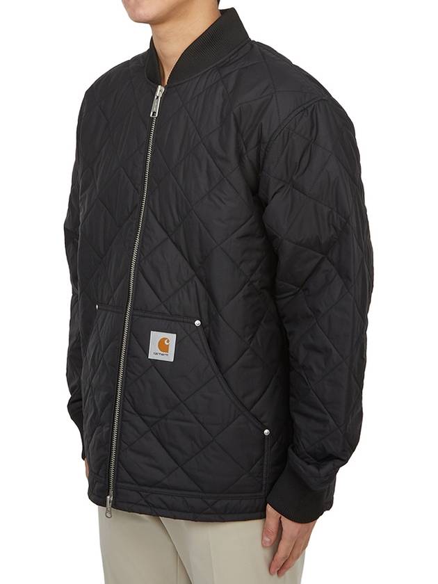 Myton Liner Diamond Quilt Zip-Up Jacket Black - CARHARTT WIP - BALAAN 4