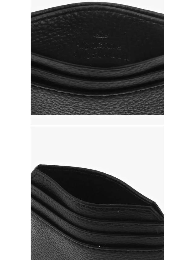 ORB Logo Grain Leather Slim Card Wallet Black - VIVIENNE WESTWOOD - BALAAN 4