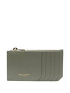 Monogram Fragment 6 fold Card Wallet Green - SAINT LAURENT - BALAAN 1