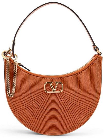 V Logo Signature Small Hobo Shoulder Bag Brown - VALENTINO - BALAAN 2