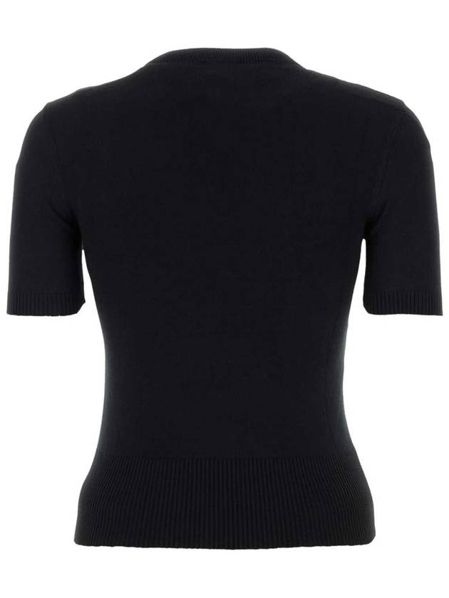 Logo Intarsia Short Sleeve Knit Top Black - PATOU - BALAAN 3