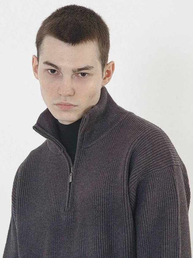 Modal Knit Half Zip Up Charcoal - CHANCE'S NOI - BALAAN 4