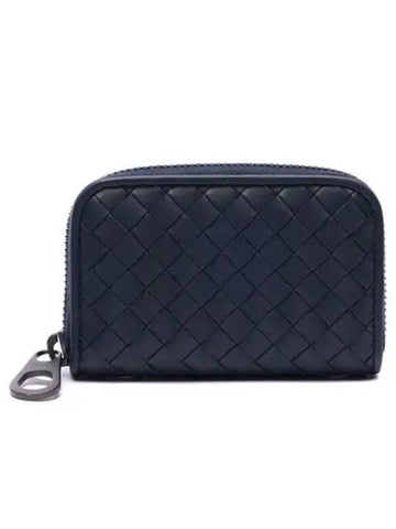 Intrecciato Zipper Card Wallet Blue - BOTTEGA VENETA - BALAAN 1