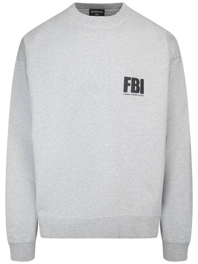 FBI Logo Sweatshirt Grey - BALENCIAGA - BALAAN 1