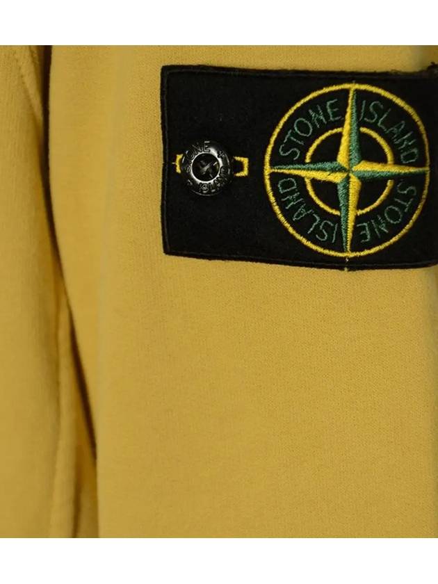 Wappen Patch Brushed Cotton Fleece Hoodie Yellow - STONE ISLAND - BALAAN 4