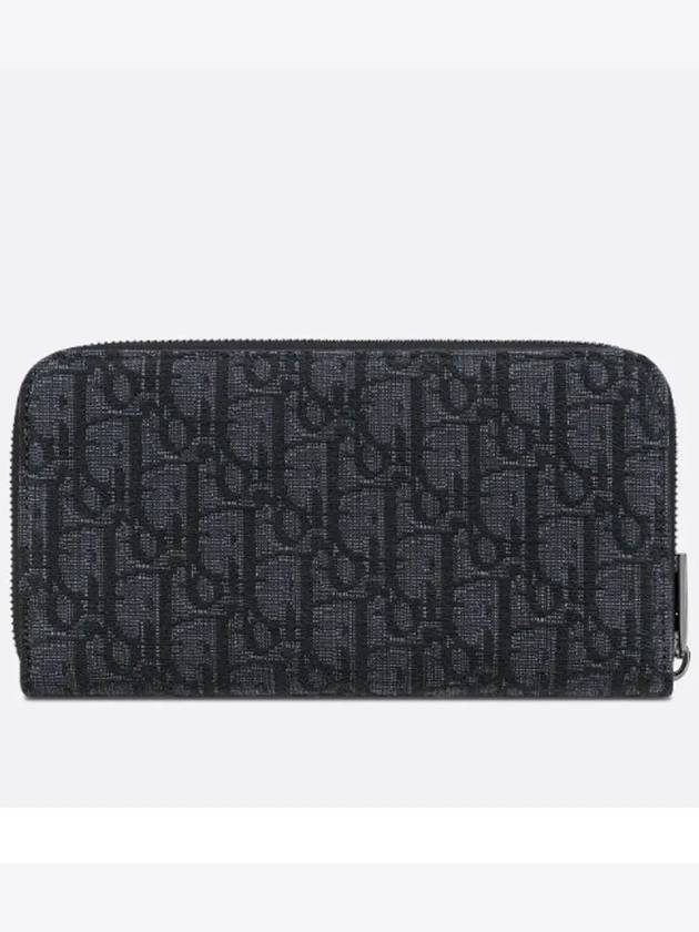 Oblique Jacquard Zipper Long Wallet Black - DIOR - BALAAN 3