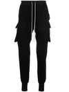 Mastodon Cut Cargo Pocket Cotton Track Pants Black - RICK OWENS - BALAAN 1