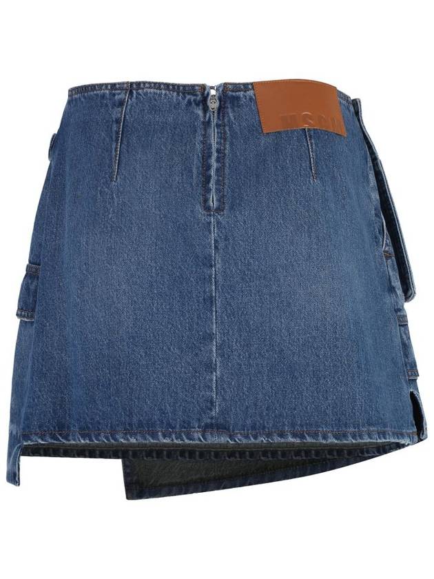 Asymmetric Denim Mini Skirt 3641MDD233L247292 - MSGM - BALAAN 3