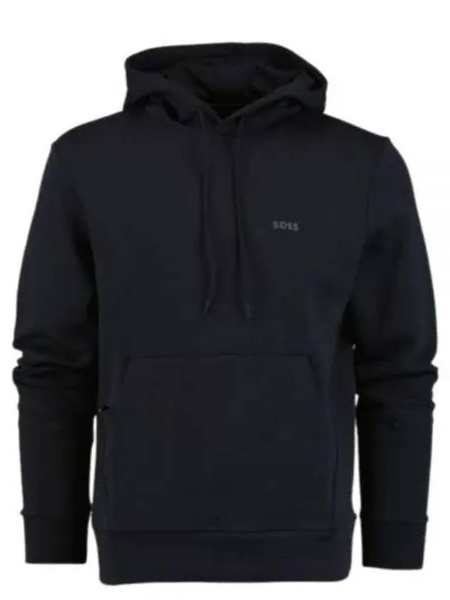 Logo Soody Stretch Cotton Hoodie Navy - HUGO BOSS - BALAAN 2