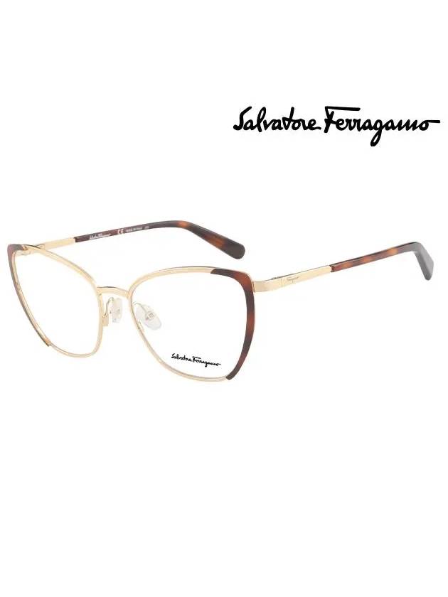 Eyewear Cat Eye Glasses Gold Brown - SALVATORE FERRAGAMO - BALAAN 2